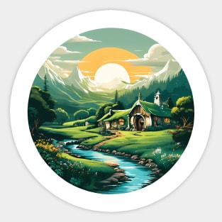 A Hobbit Hole House Sticker